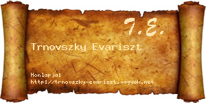 Trnovszky Evariszt névjegykártya